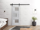 Sete 6933 Nordic White Barn Door Slab with Frosted Glass
