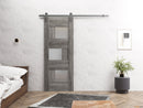 Sete 6933 Nebraska Grey Barn Door with Frosted Glass and Silver Rail