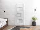 Sete 6933 Nordic White Barn Door Slab with Frosted Glass