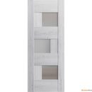Sete 6933 Nordic White Barn Door Slab with Frosted Glass