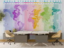 World Time Zone Wallpaper. Office Wall Mural.
