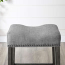 Gray 29 Inch Bar Stools Set Of 2 With Backless Saddle Seat