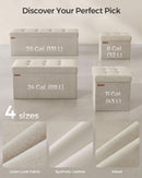 Cream White Foldable Storage Ottoman Bench 15x30x15