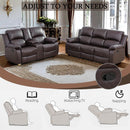 Brown Recliner Sofa With Pull Down Table Two Piece Set