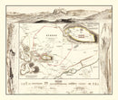 Vintage Map of Athens, Greece 1832