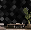 Modern Black and White Polka Dot Peel and Stick Wall Mural.