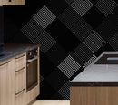 Modern Black and White Polka Dot Peel and Stick Wall Mural.