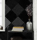 Modern Black and White Polka Dot Peel and Stick Wall Mural.