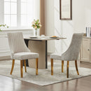 Rayon Cloth Flocking Chenille Dining Chairs Channel Kitchen Dinner Chair Comfy  Fabric Upholstered Accent Chair for Dining Room with Golden Stainless Steel Plating Legs,Set of 2 (Beige), SW1647BG