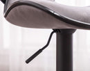 Weathered Gray Upholstery Adjustable Swivel Barstools Set