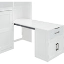 Twin Size Murphy Bed Wall Bed with Closet , Drawers & Desk-White