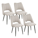 4-Chair Set Combination, Modern and Simple, With High Resilience Filling, Metal Legs, Adjustable Feet, Suitable For Kitchens and Dining Rooms,(Beige)