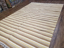 Indian Striped Blanket 6x9, Large Indo Kilim Area Rug, Earthern Tones Woolen Hand-Woven Flatweave South American Style Queen Size Bedspread