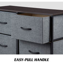 Six Drawer Dark Grey Fabric Dresser For Bedroom Storage