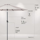 Large Patio Market Outdoor Umbrella With Push Button Tilt