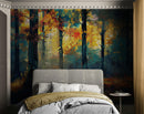 Colorful Forest Painting Wallpaper Mural.
