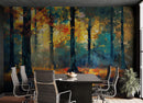 Colorful Forest Painting Wallpaper Mural.