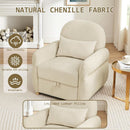 Beige Contemporary Accent Chair With Generous Storage