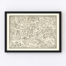 Vintage Map of Transylvania 1665