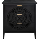 3 Drawer Cabinet with Hollow-Carved 3 Drawer Dresser Storage Chest with Metal Handles For Entryway Living Room Bedroom