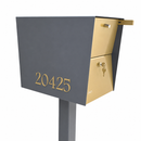 UpTown Box Locking Package Dropbox in TEXTURED GRAY METALLIC - Modern Mailbox