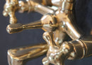 Unlacquered Brass Shower System With Tub Filler - Unlacquered Brass Shower