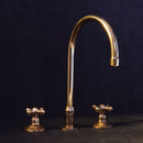 Unlacquered Brass Gooseneck Deck Mounted Kitchen Faucet