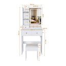 Modern Small Vanity Desk With 3 LED Lighting Modes, 3 Drawers