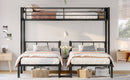 Twin over Twin & Twin Bunk Beds for 3, Twin XL over Twin & Twin Bunk Bed Metal Triple Bunk Bed, Black