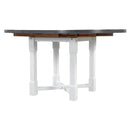 TREXM 5-Piece Extendable Dining Table Set for 4, Round Dining Table for 4 with Upholstered Chairs, Farmhouse Kitchen Table Set with Removable Leaf for Dining Room and Kitchen (Grey+White)
