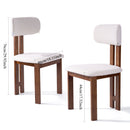 2-Pack Solid Wood Fabric Upholstered Dinning Chair, Set of 2, Brown, Black