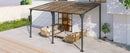 Outdoor Wall-Mounted Gazebo with Sloped Roof Design, UV Protection, and Durable Iron Frame, 14.76x9.22 FT, Gray