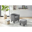 Modern Accent Chair,Upholstered Arm Chair Linen Corduroy Single Sofa Chair with Ottoman Foot Rest Comfy Armchair for Living Room Bedroom and Office,Grey