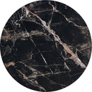 31.5' Black Marble-Patterned MDF Round Coffee Table with black Metal Legs.Adjustable Feet,Coffee table,Round Table Design,MDF Material,Black Marble Pattern.
