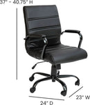 Black Office Chair With Adjustable Height And Padded Seat