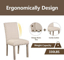 Rustic Dining Table Set Six NailheadAccents Chairs