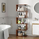 S Shaped 6 Tier Bookshelf Wood And Metal Room Divider