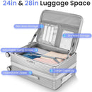 Luggage Sets 3 Piece(20/24/28), Expandable Carry On Luggage with TSA Lock Airline Approved, 100% PC Hard Shell and Lightweight Suitcase with Front Pocket and Spinner Wheels