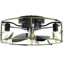 Flush Mount Ceiling Fans with Lights and Remote Control green Caged Low Profile Ceiling Fan Modern Metal Ceiling fanfor Farmhouse Dining Room Bedroom Kitchen Living Room