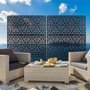 Outdoor & Indoor Privacy Screen Metal Privacy Screen 76' H×48' W, Freestanding Decorative Privacy Screen for Deck Balcony Patio, Privacy Fence Panels for Outside Lawn Garden PS115 BLACK