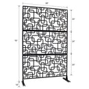 Outdoor & Indoor Privacy Screen Metal Privacy Screen 76' H×48' W, Freestanding Decorative Privacy Screen for Deck Balcony Patio, Privacy Fence Panels for Outside Lawn Garden PS114 BLACK, LIGHT