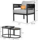 4 Piece Outdoor Wicker Conversation Set With 2 Chairs