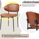 Mid-Century Modern Dining Chairs Set of 2 – Italian-Inspired Bentwood Design with Matte Metal Legs & Luxe PU Leather Seating