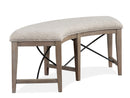 Paxton Place - Curved Bench With Upholstered Seat - Dovetail Gray