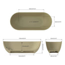 [69X30-Inch] Nuvia Freestanding Oval Stone Resin Soaking Tub With Overflow Drain (SAK35786)