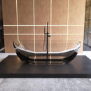 [69X30-Inch] Nuvia Freestanding Oval Stone Resin Soaking Tub With Overflow Drain (SAK35786)