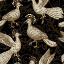 Voguish Peacocks on Dark Background Wallpaper