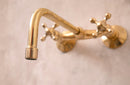 Wall Mounted Unlacquered Brass Faucet , Antique Brass Faucet