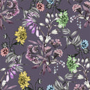Dark Lilac Floral Wallpaper