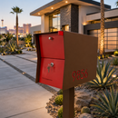 Retrobox Locking Package Dropbox in TEXTURED COCONUT - Modern Mailbox